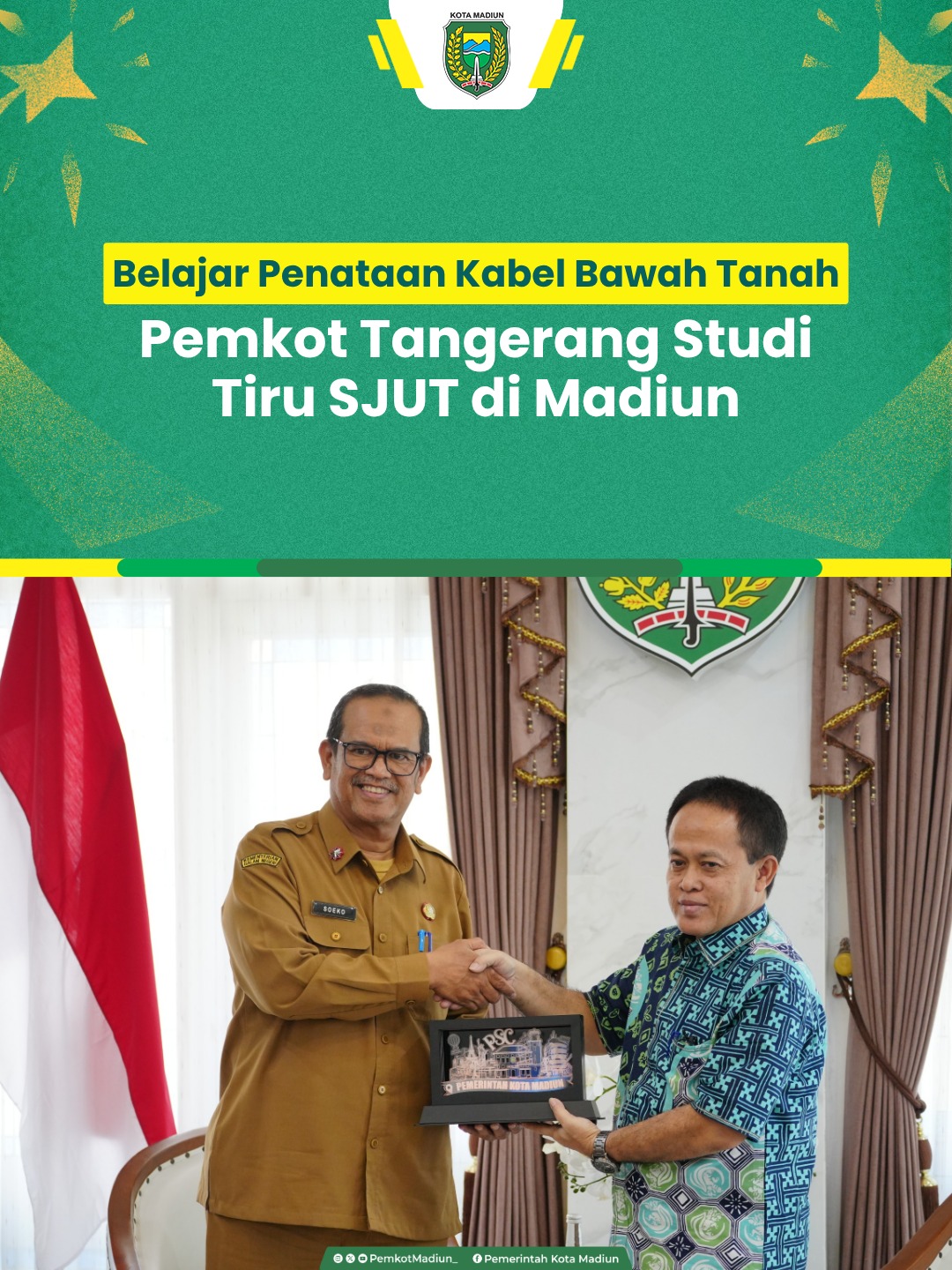Pemerintah Kota Tangerang melakukan studi tiru Sarana Jaringan Utilitas Terpadu (SJUT) ke Kota Madiun, Selasa (13/10). D...